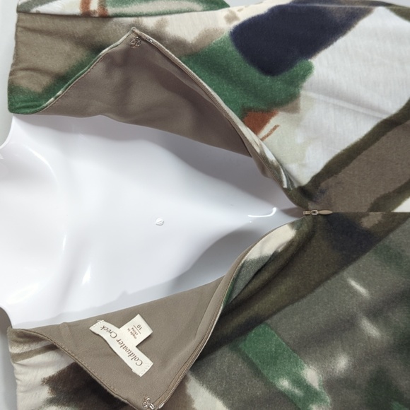 Coldwater Creek Empire Waist A Line Brown Green Abstract‎ Dress Sz. 10 Whimsical - Picture 6 of 11